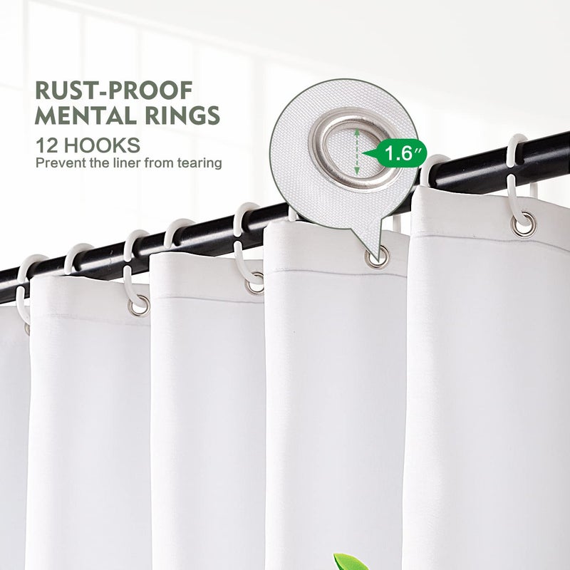 Lokigo Shower Curtain  Tree Shower Curtains for Bathroom  White Fabric Shower Curtain Colorful Floral Leaves Butterfly Shower Curtain Sets  Bathroom Shower Curtain Liner with Hooks 72 x 72 Inches - Image 4